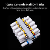 10pcs Ceramic Nail Drill Bits Set for Manicure